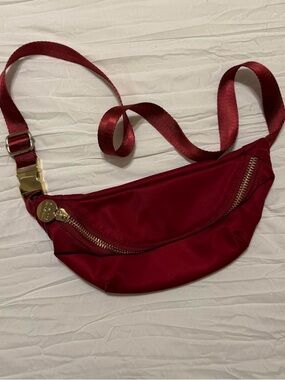 Stoney Clover Lane Burgundy Nylon Crossbody Belt Bag with Gold Hardware